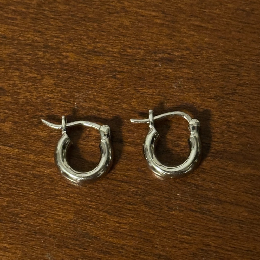 6ice Solid 925 Sterling Silver | Anti-Tarnish 14k Gold Coating | Hoop Earrings
